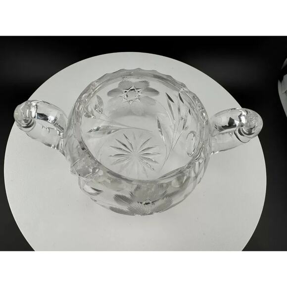 Crystal Star of David Pattern Creamer and Sugar Bowl Set - Picture 6 of 10